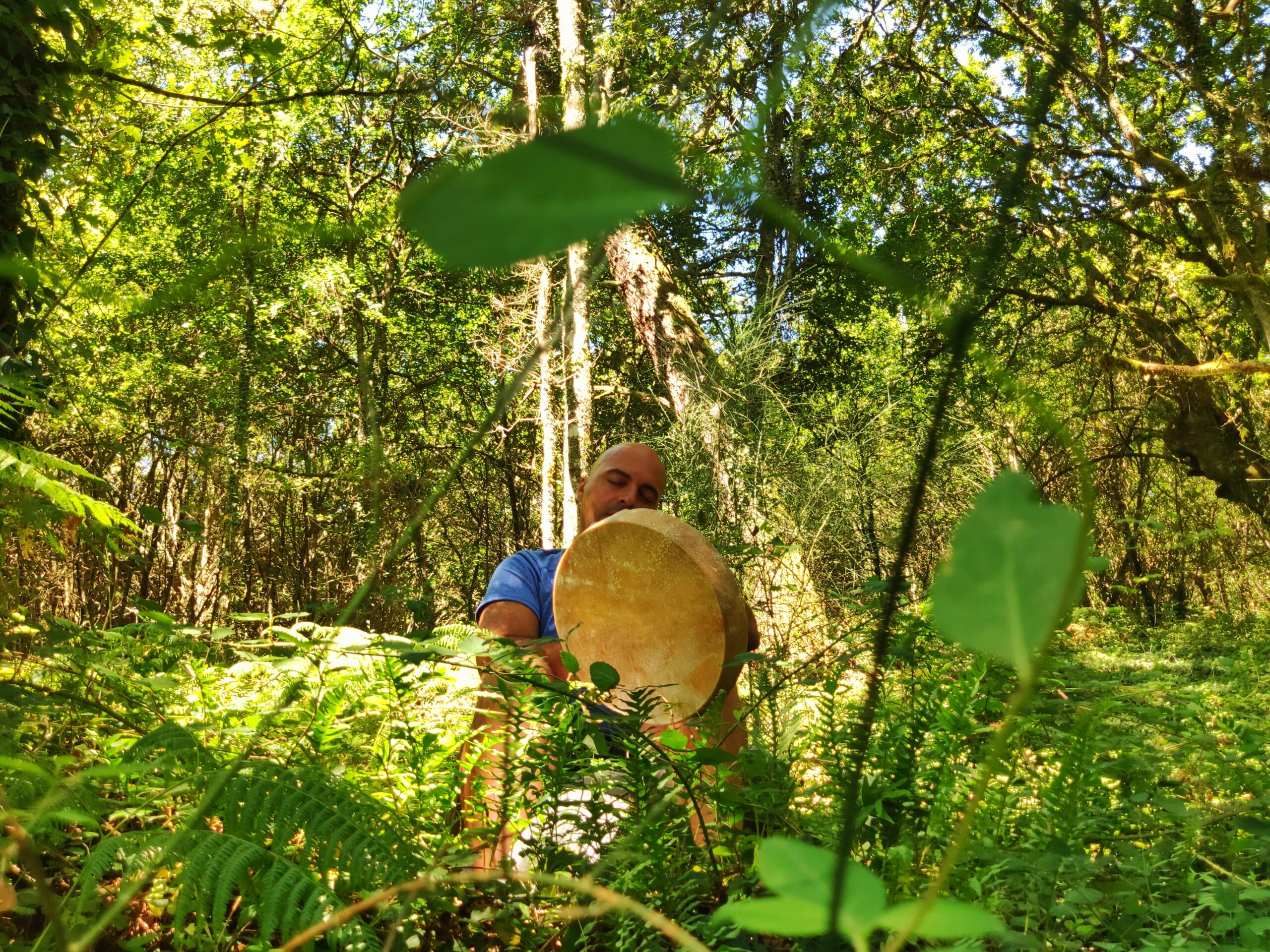 Ángel en baño de bosque